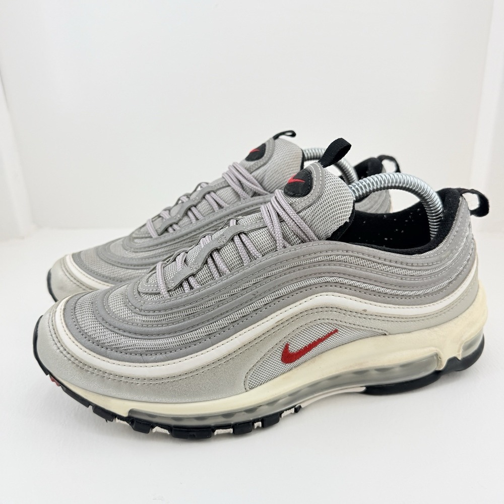 Nike Air Max 97 Silver Grey Red 844421-001 Mens 8.5 UK 7.5 EU 42 Sneakers